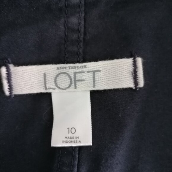 Ann Taylor Loft Womens Navy Blue Long Sleeve Single Breasted Blazer Jacket Sz 10 - Picture 5 of 6